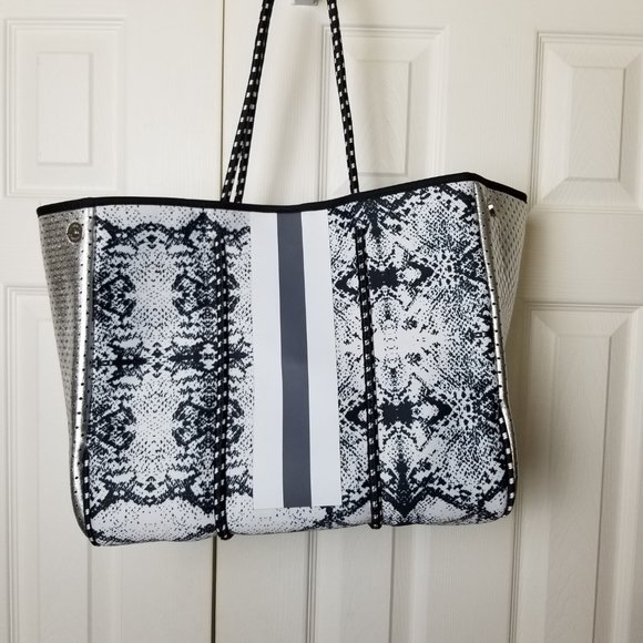 Snake Print Neoprene Tote NWT - Picture 3 of 7